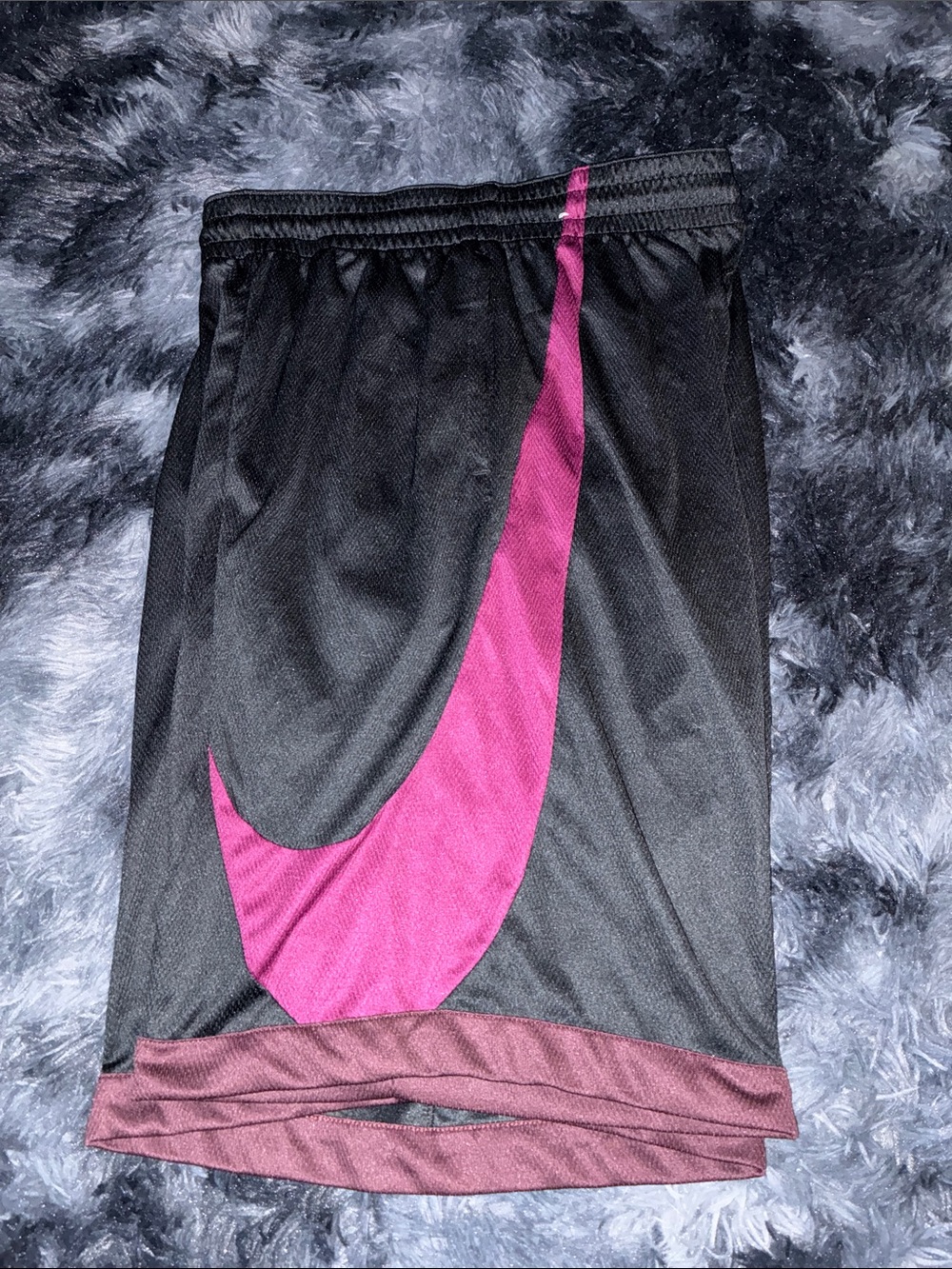 Nike Black &  Purple Swoosh mesh shorts 9” inseam men’s medium